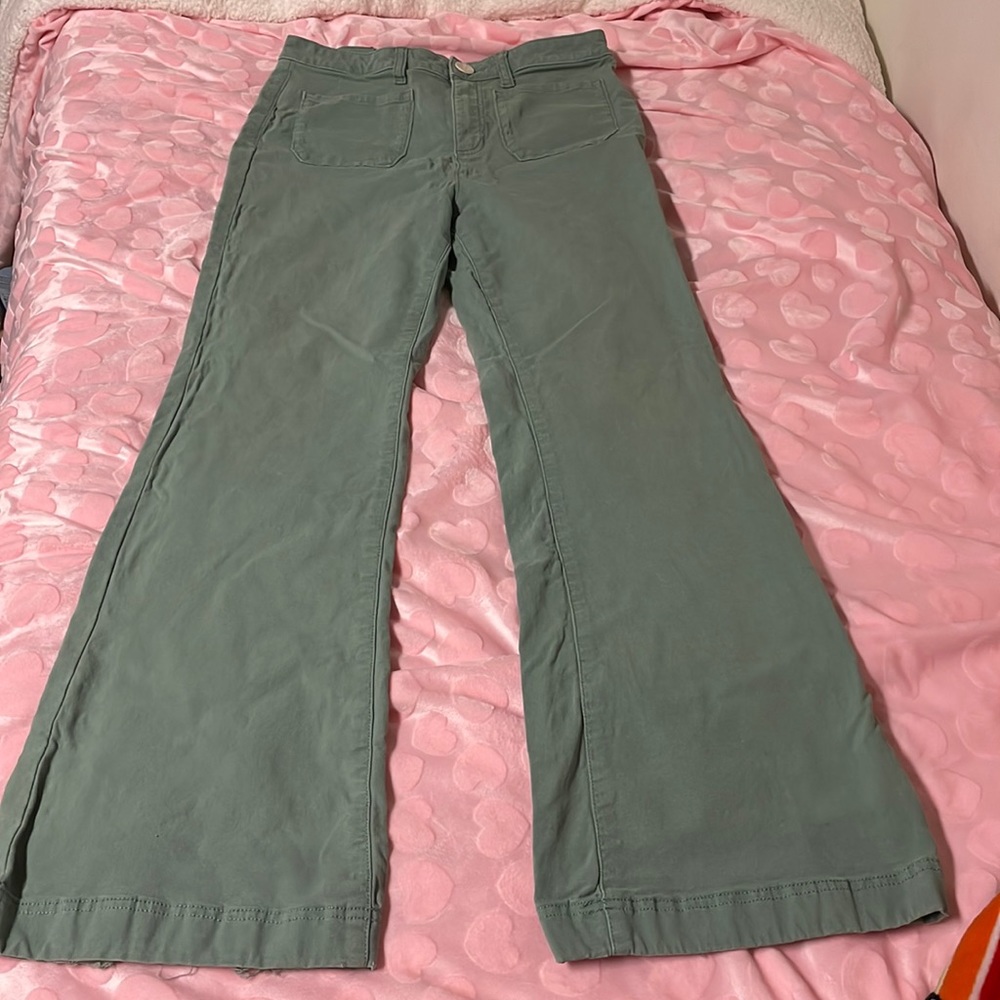 Lauren Conrad Turquoise High Rise Flare pants